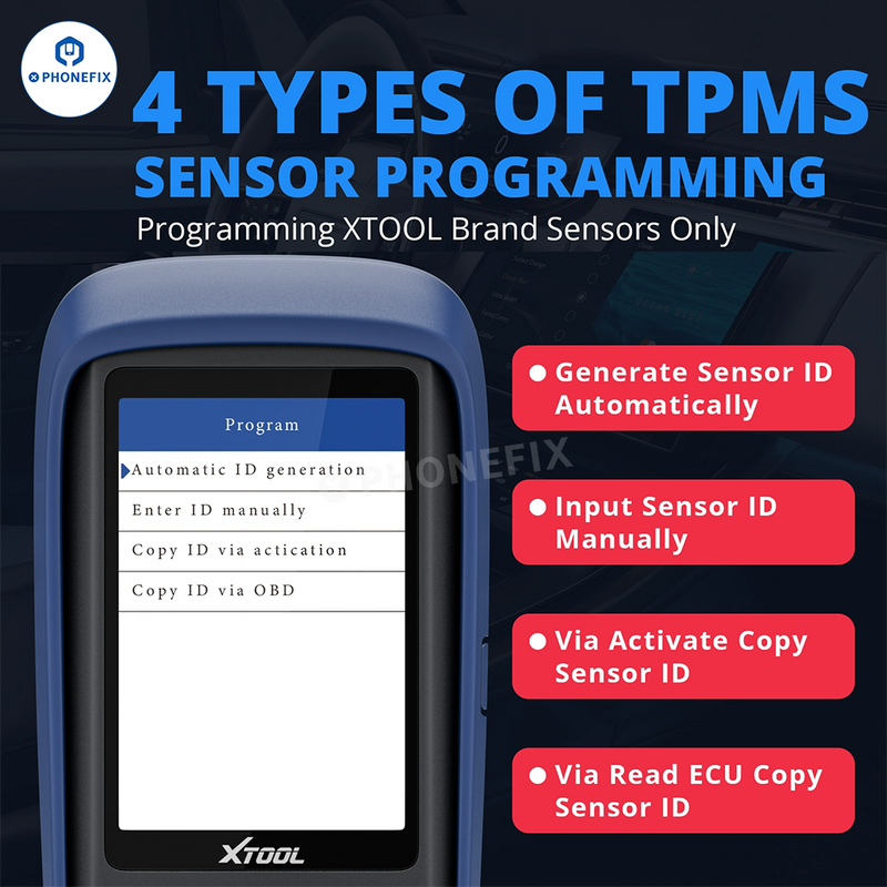 XTOOL TP150 TS100 Tire Pressure OBD2 TPMS Diagnostic Scanner