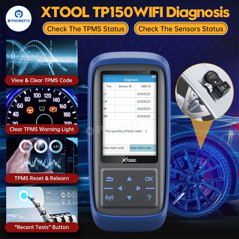 XTOOL TP150 TS100 Tire Pressure OBD2 TPMS Diagnostic Scanner