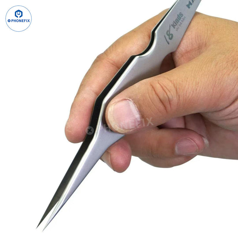 MA-01 Alloy Steel Wide Tweezers BGA IC ECU Chip Clamping Tool