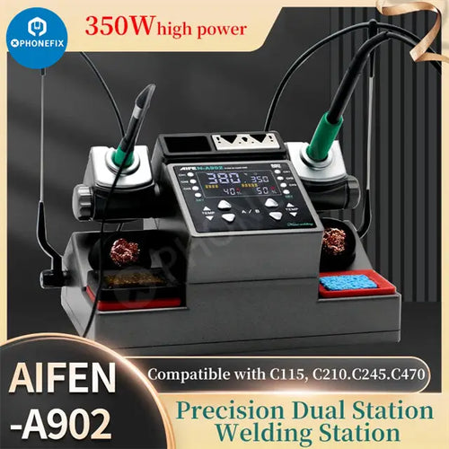 AIFEN A902 Intelligent Double Soldering Station With C210 C245 C115 Handle