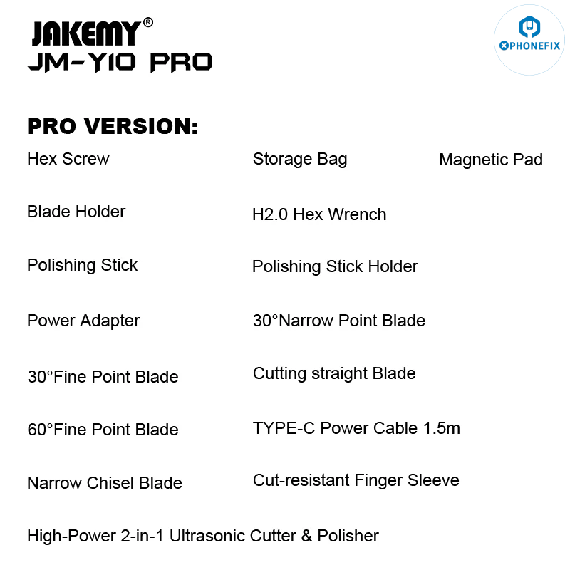 JAKEMY JM-Y10 PRO Ultrasonic Cutter Car IC BGA Polishing Tool