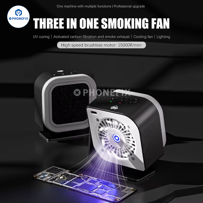 2UUL 3 in 1 Aiolos Fan Extracting Cooling Lighting PCB Soldering Repair Tool
