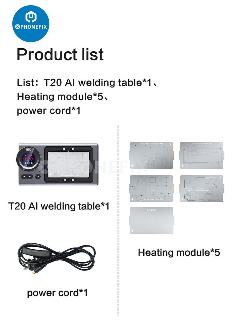 i2C T20 Intelligent Soldering Pre-heating Platform For iPhone X-14 ProMax