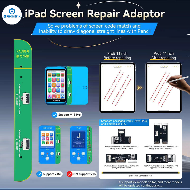 JC iPad Screen Repair Adaptor For Code Match Straight Lines Error Repair