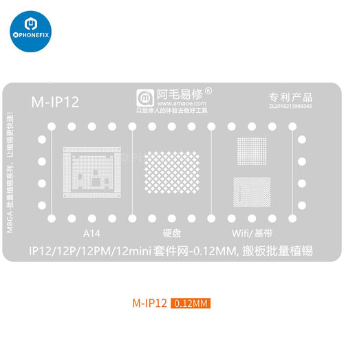 Mbga-IP BGA Reballing Stencil Kit For iPhone 7 to 15 Pro Max