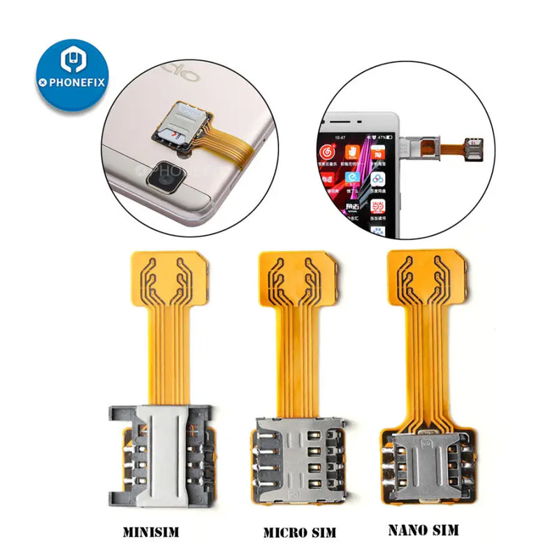 DIY Dual SIM Card Extension Cable Nano Micro SD Extender