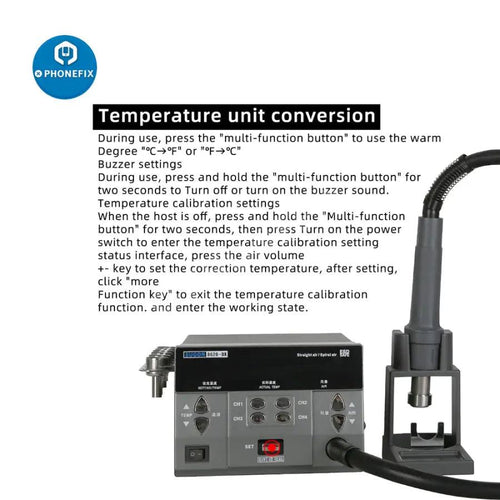 SUGON 8610DX Hot Air Rework Station 1000W With Four Channels