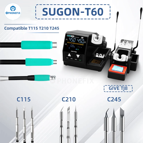 SUGON T60 Dual Soldering Rework Station With TJ8 Extender Base