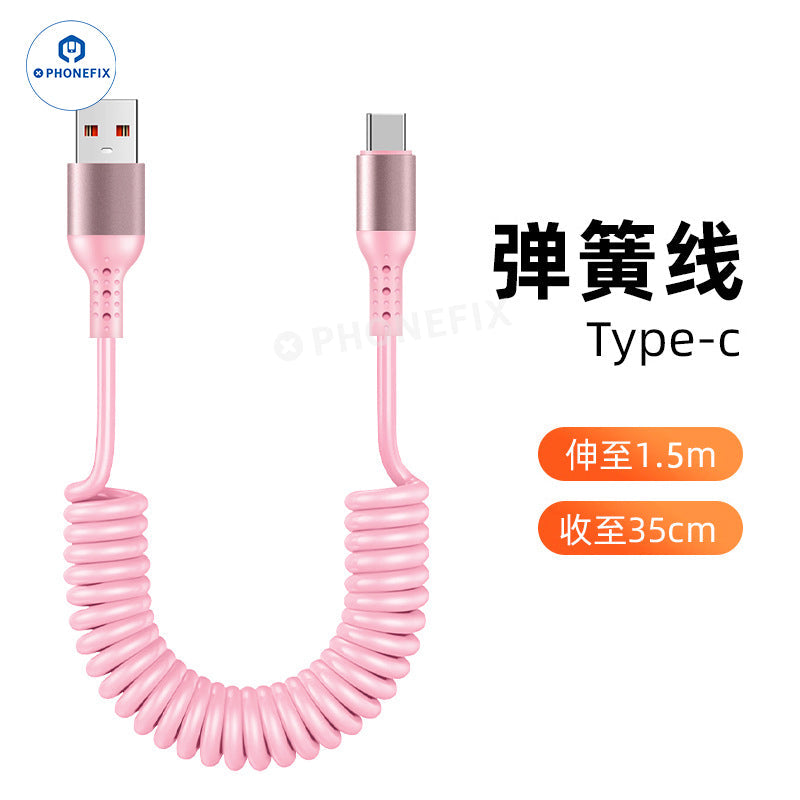 Car Charging Cable CarPlay Retractable Lightning Data Cord