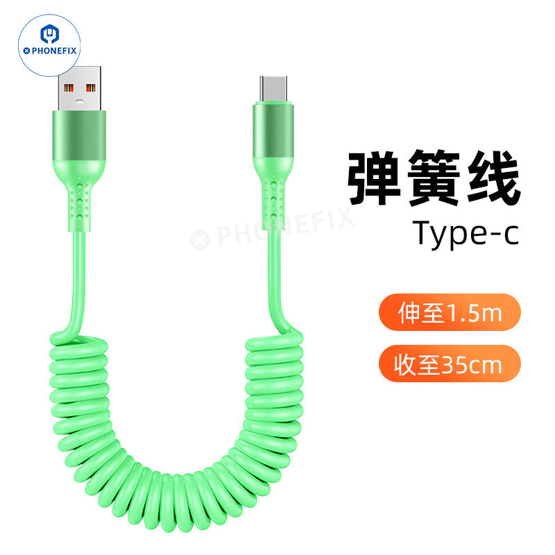 Car Charging Cable CarPlay Retractable Lightning Data Cord