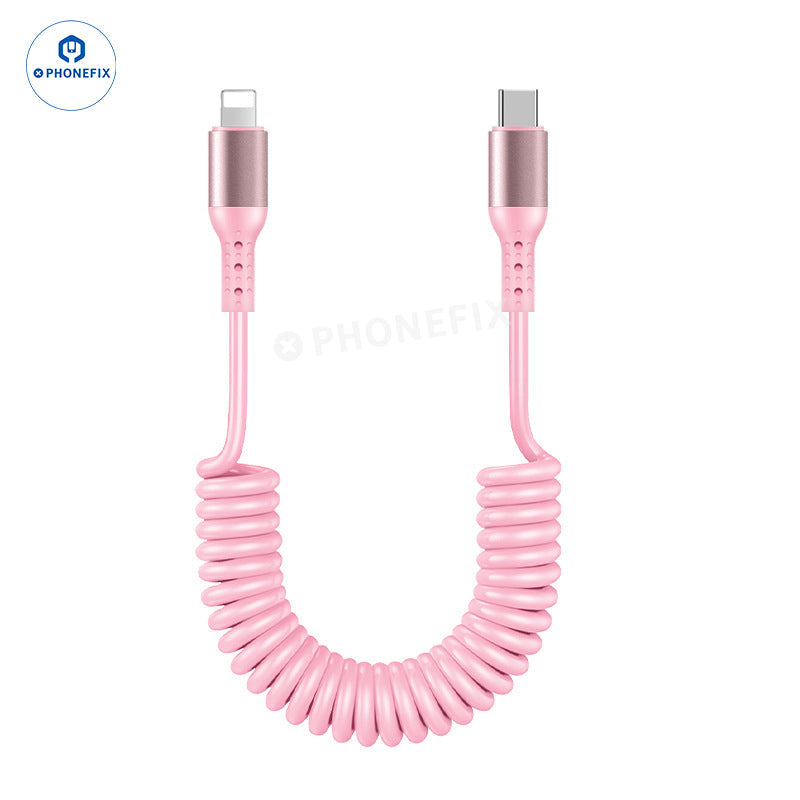 Car Charging Cable CarPlay Retractable Lightning Data Cord