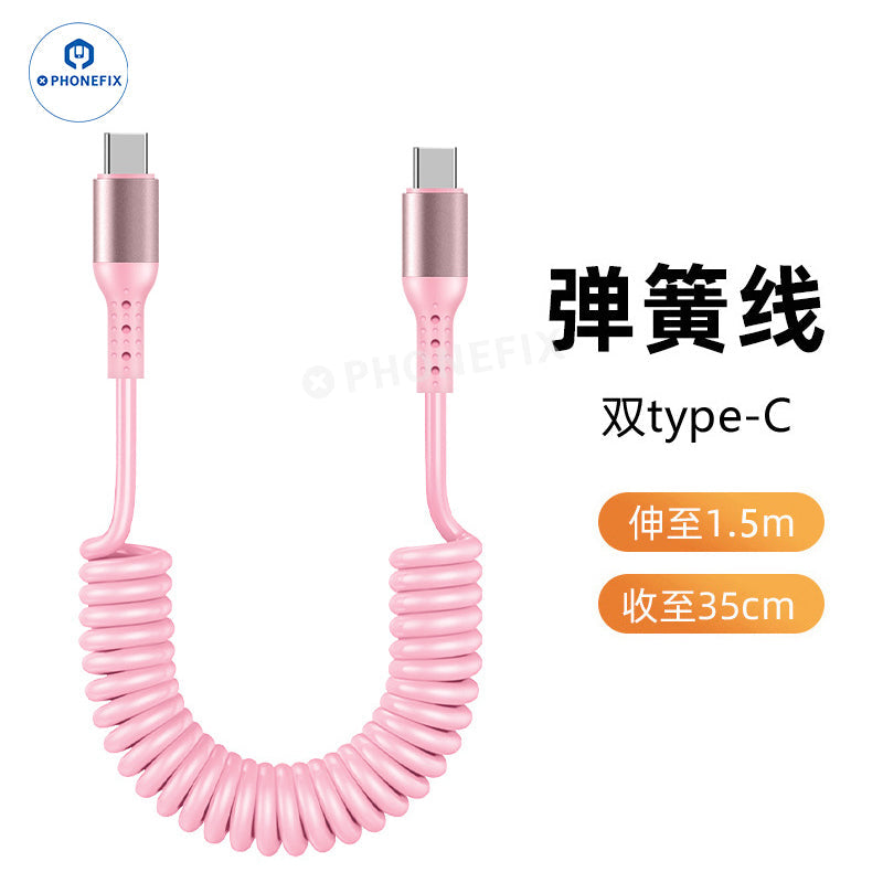 Car Charging Cable CarPlay Retractable Lightning Data Cord