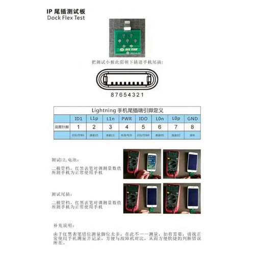 Micro USB Type-C Lightning Dock Test Board U2 charging port Testing