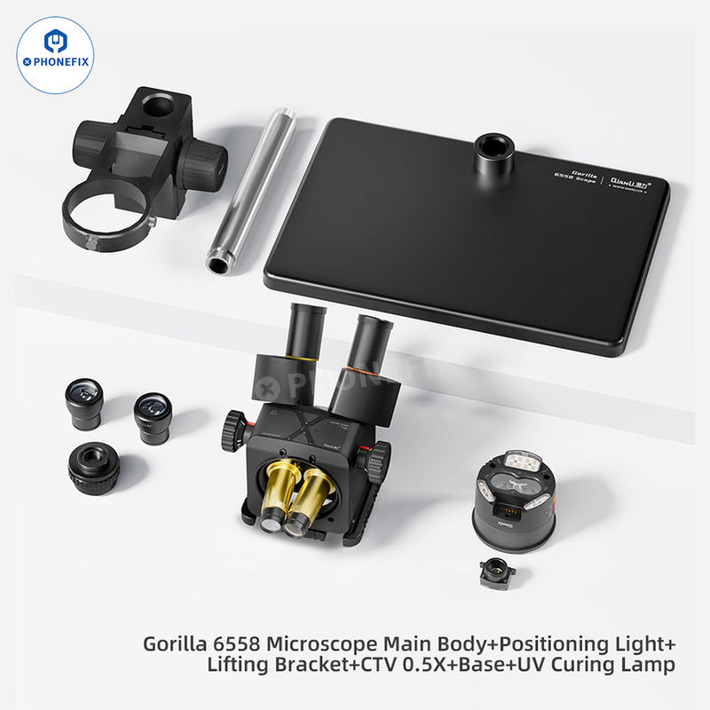 QianLi Gorilla Trinocular Stereo Microscope 6.5X-58X