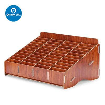 Wooden Desktop Storage Box Mobile Phone Repair Accessories Container