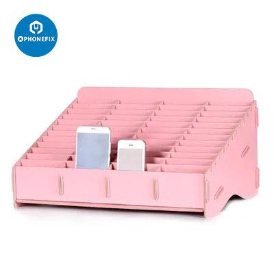 Wooden Desktop Storage Box Mobile Phone Repair Accessories Container