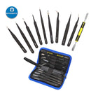 10pcs anti-magnetic ESD Tweezers Set Phone Repair Tools Canvas Bag