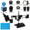 Microscop trinocular negru 3.5X-90X cu suport cu braț dublu