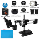Microscop trinocular negru 3.5X-90X cu suport cu braț dublu