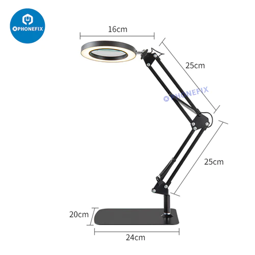 30X LED Magnifying Glass Work Reading Table Lamp With Metal Stand