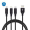 3 in 1 Multi Micro USB Type C Charging USB Cable for iPhone Android