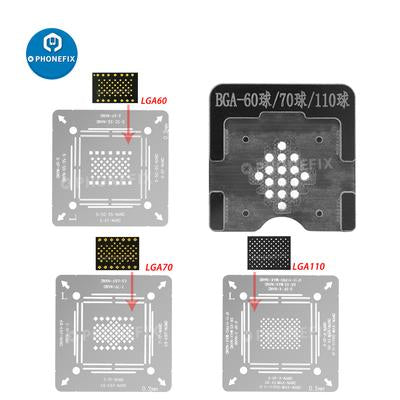 3 in 1 WL Nand Reballing Stencil Positioning Mold For iPhone 5-12 Pro Max