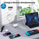 6 In 1 USB-C Multiport USB Charging Station For Mobile Phone Charger