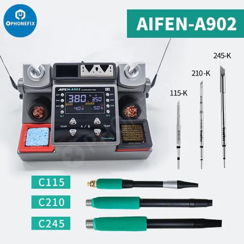 AIFEN A902 Intelligent Double Soldering Station With C210 C245 C115 Handle