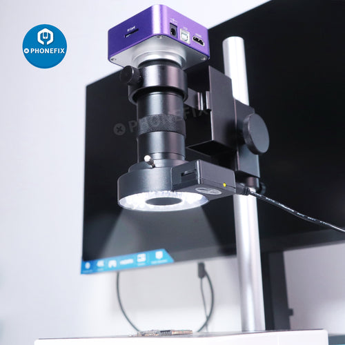 Adjustable Brightness 40 LED Microscope Ring Light Illuminator Lamp