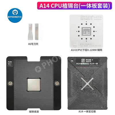 Amaoe A14 CPU BGA Reballing Stencil Positioning Set For iPhone 12 Series
