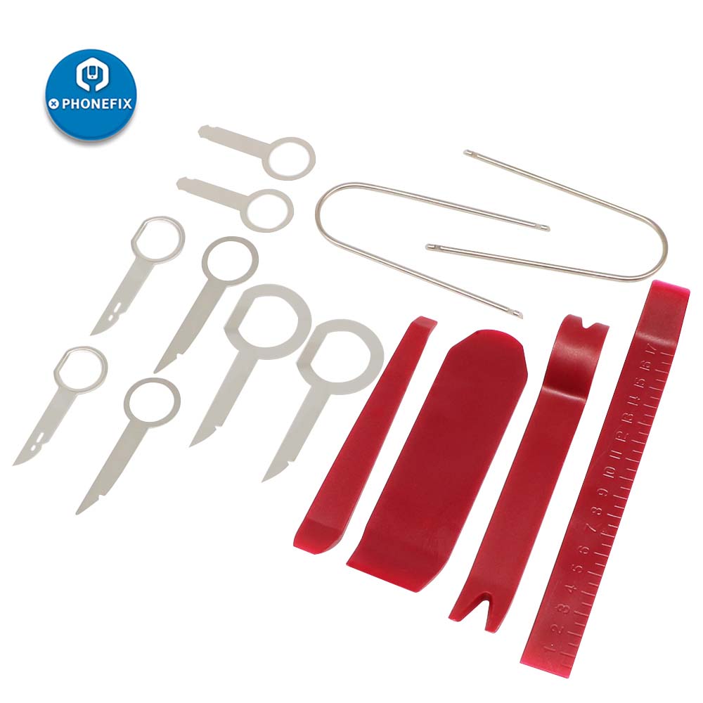 12-Piece Car Door Panel Clip Pry Tool Set — For Audio System Install, Navigation Removal, Trim & Dash Work