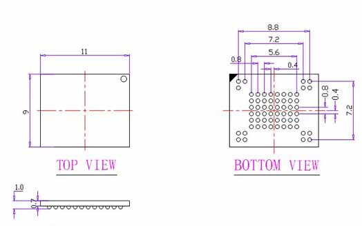 BGA63 To DIP48  IC Test Socket BGA63 flash programming adapter