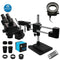 Microscop trinocular negru 3.5X-90X cu suport cu braț dublu