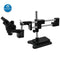 Microscop trinocular negru 3.5X-90X cu suport cu braț dublu