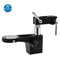 Microscop trinocular negru 3.5X-90X cu suport cu braț dublu