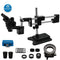 Microscop trinocular negru 3.5X-90X cu suport cu braț dublu
