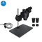 Black Trinocular Microscope with Aluminum Alloy Holder Base