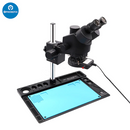 Black Trinocular Microscope with Aluminum Alloy Holder Base