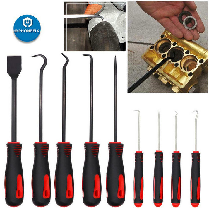 9pcs Car O-ring Oil Seal Removal hooks pick up tool Hook Scraper Kit