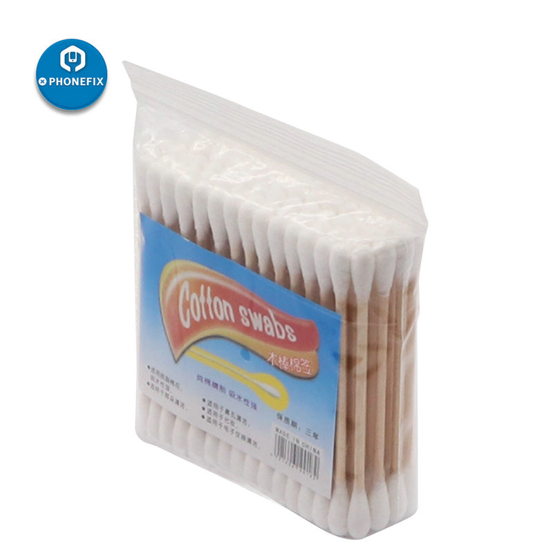 80pcs Double Tipped Cleaning Swab wood cotton swabs cleaning Repair tools