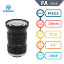 20MP Industrial Camera Vision FA Manual Iris lens 12mm C Mount 1-1"