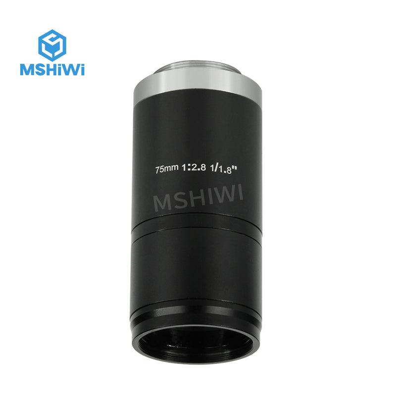 5MP Industrial Camera Vision FA Manual Iris lens 75mm C Mount 1-1.8"