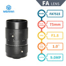 9.0MP Industrial Camera Vision FA Manual Iris lens 75mm 1.0" F1.8