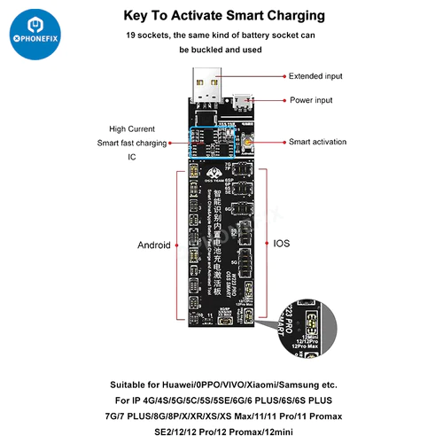 huawei meizu samsung Android iPhone Battery Activation Charge Board