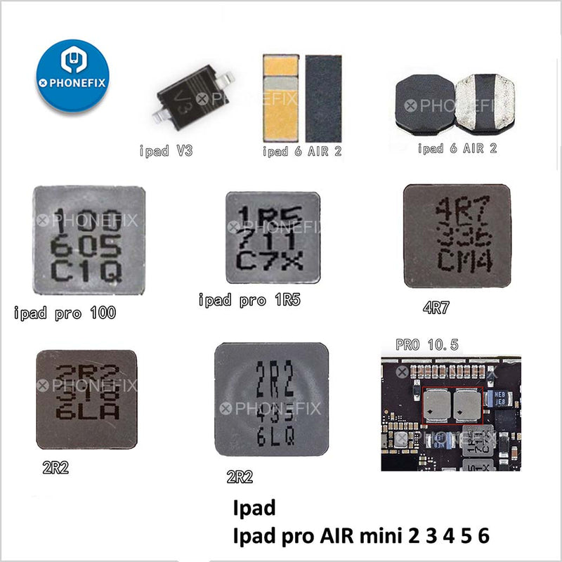 Ipad 56 mini4 pro air12 Booster diode inductance Coil light control IC