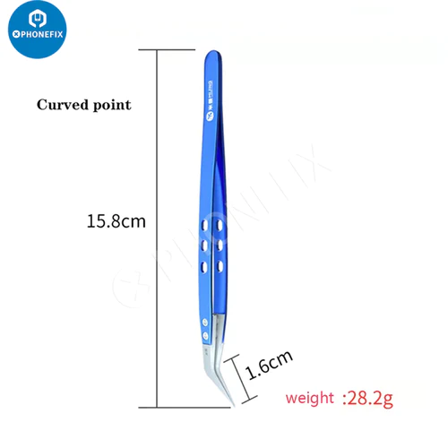 MJ Anti-Static Stainless Steel Ceramic Tweezers For PCB Soldering Repair