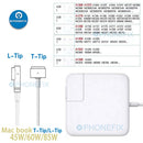 Mac Book Pro Charger 45w 60w 85w Magsafe 2 L-Tip T-Tip Power Adapter