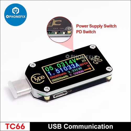 Acheter TC64 type-c écran LCD couleur USB voltmètre ampèremètre tension compteur de courant multimètre batterie PD Acheter TC64 type-c écran LCD couleur USB voltmètre ampèremètre tension compteur de courant multimètre batterie PD