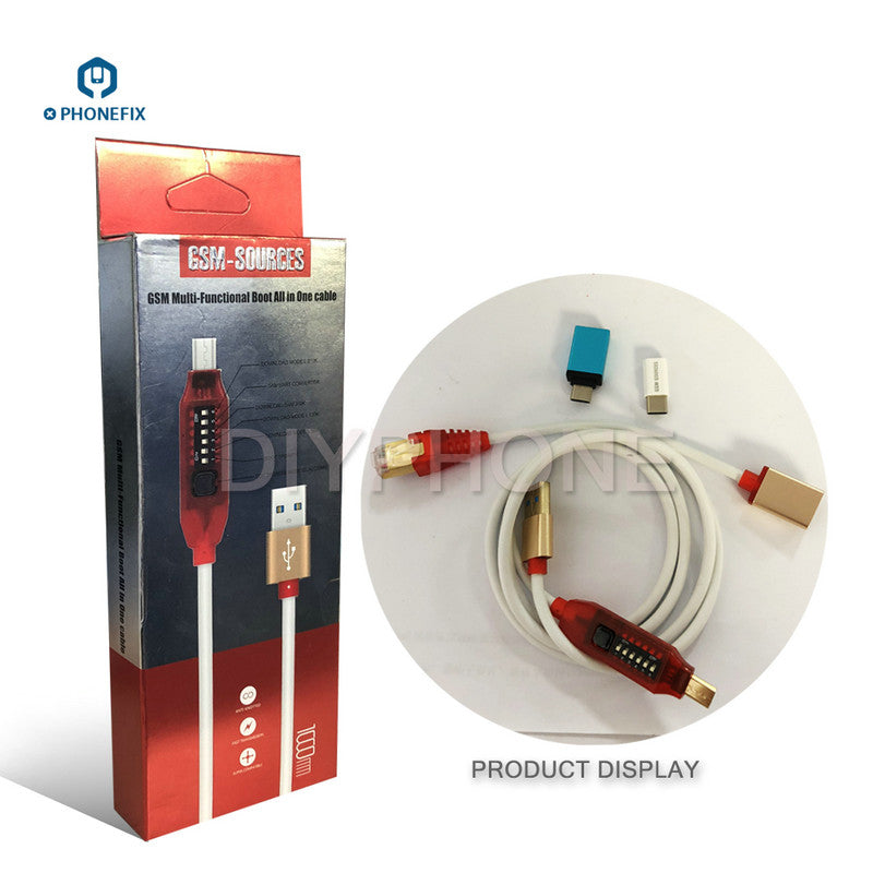 Android Fastboot Cable GSM All in One Multifunction Boot Cable with Micro USB Type-C RJ45
