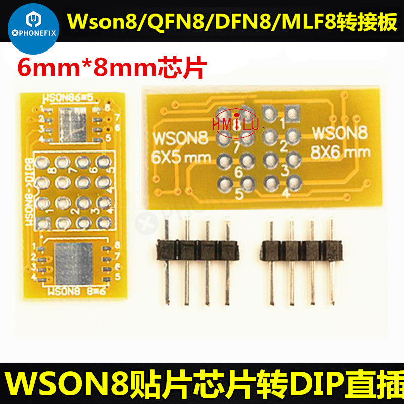 QFN8 WSON8 Simple Adapter Board QFN 25 FLASH SOP8 To DIP Burn-in Board